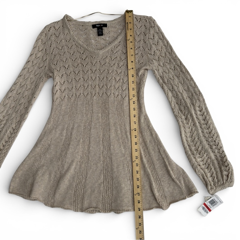 Style & Co NWT Cotton Blend Open Knit XS Lightweight Sweater Dress Cozy Feminine - Picture 14 of 14